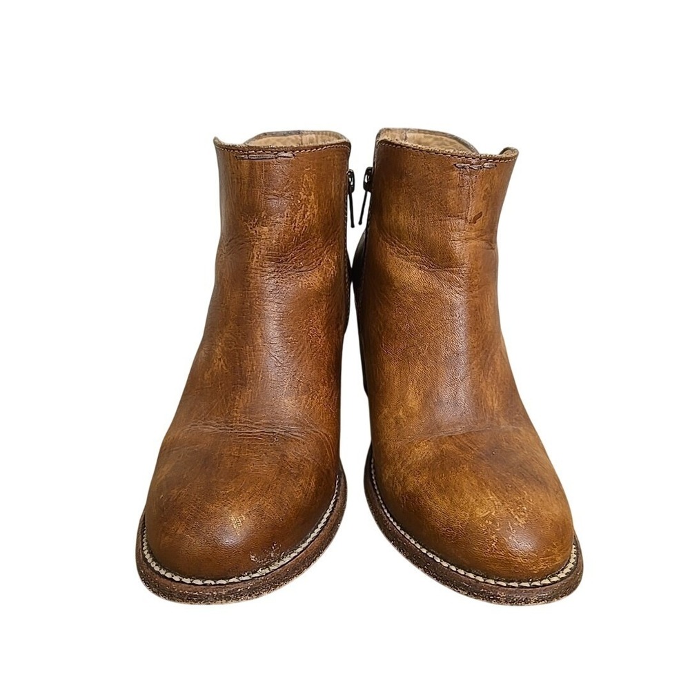 Bed Stu Bench Made Cobbler Booties Womens 7 Leather Ankle Side Zip GC